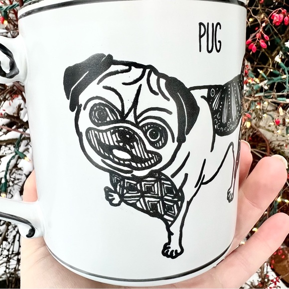 New - PUG MUG - Double Sided - Coffee Mug/Cup with fun turquoise blue interior - Picture 4 of 8